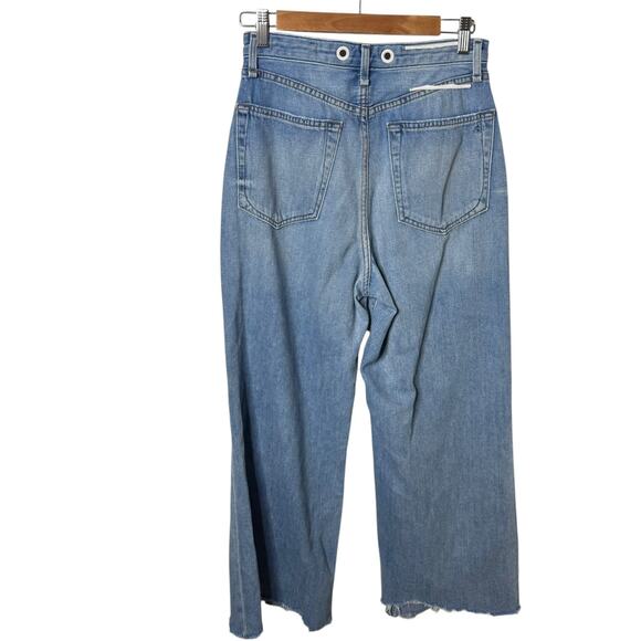 Rag & Bone Ruth Super High Rise Ankle Wide Leg Jeans Clean Frant Blue Size 27 - Picture 6 of 10